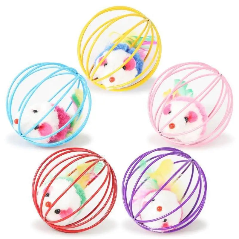Mouse-in-Cage Interactive Cat Toy