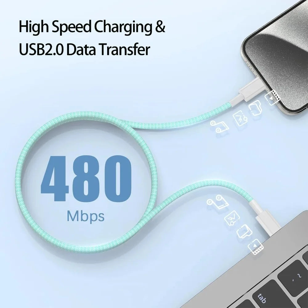 Braided USB-C to USB-C Charging Cable, 60W