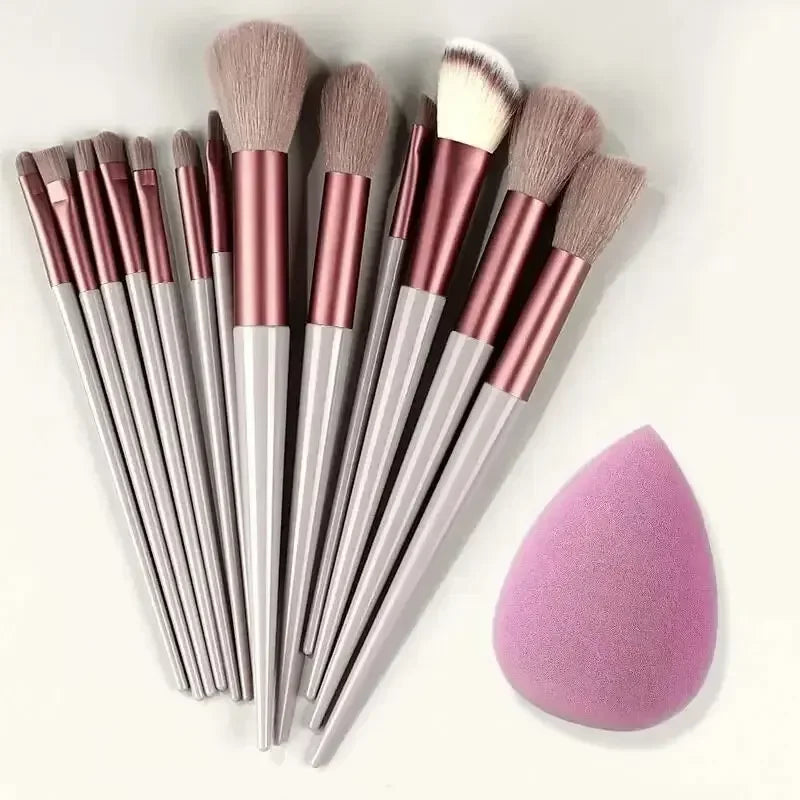 Fluffy Kabuki & Blending Makeup Brush Set