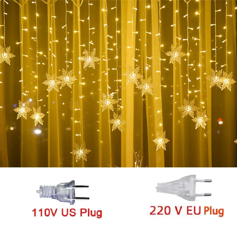 Snowflake LED Curtain Lights