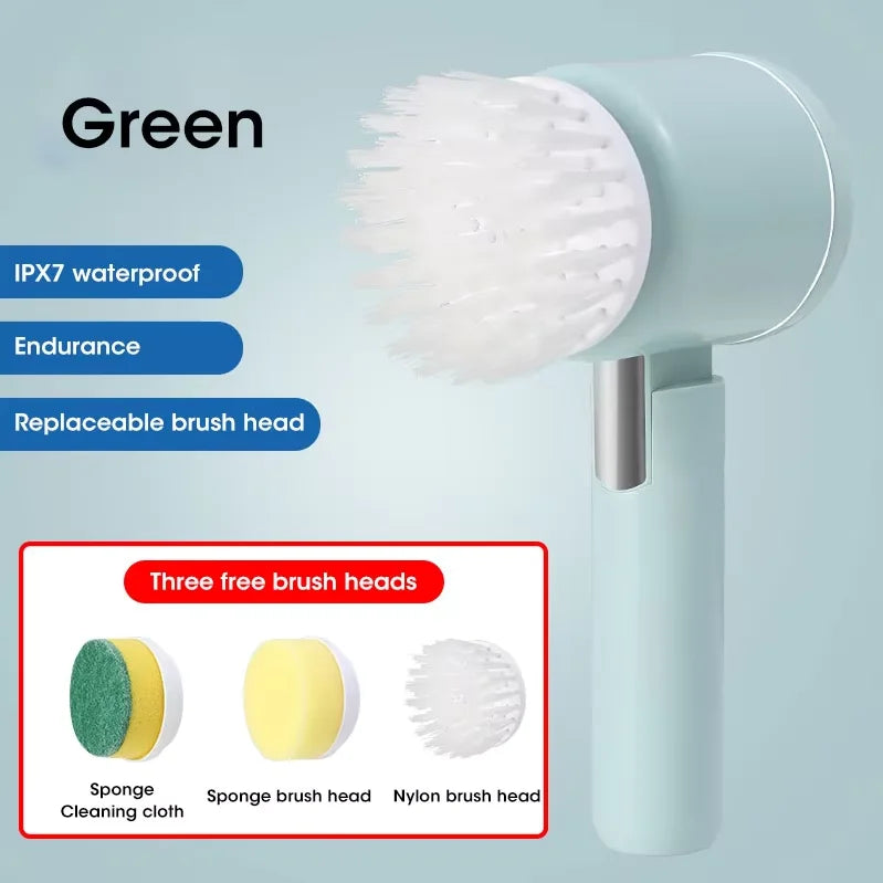 Cordless Electric Spin Scrubber with Brush Heads