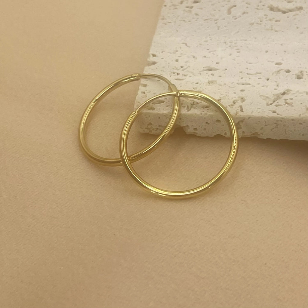 Gold-Tone Stainless Steel Hoop Earrings
