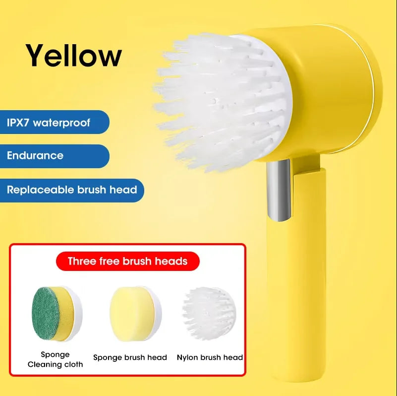 Cordless Electric Spin Scrubber with Brush Heads