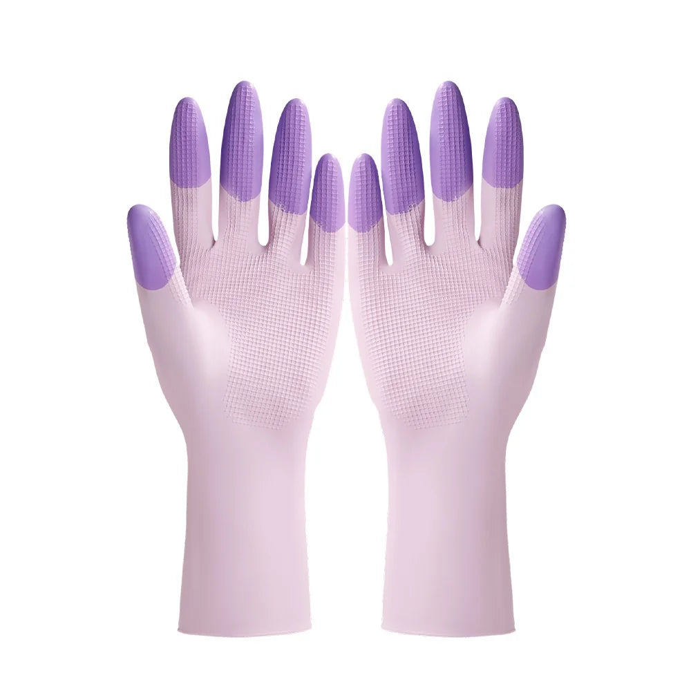 Silicone Dishwashing Gloves with Scrubbers