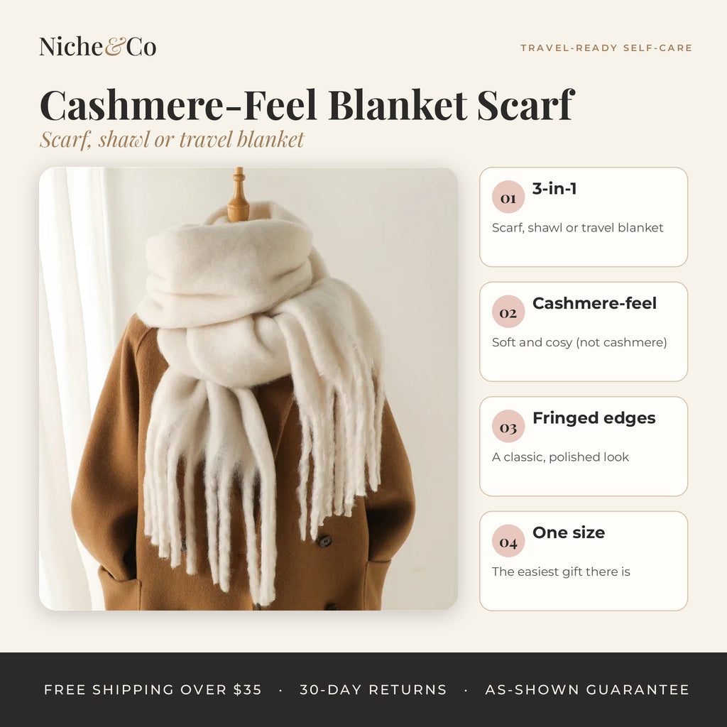 Cashmere-Feel Blanket Scarf by Niche&Co