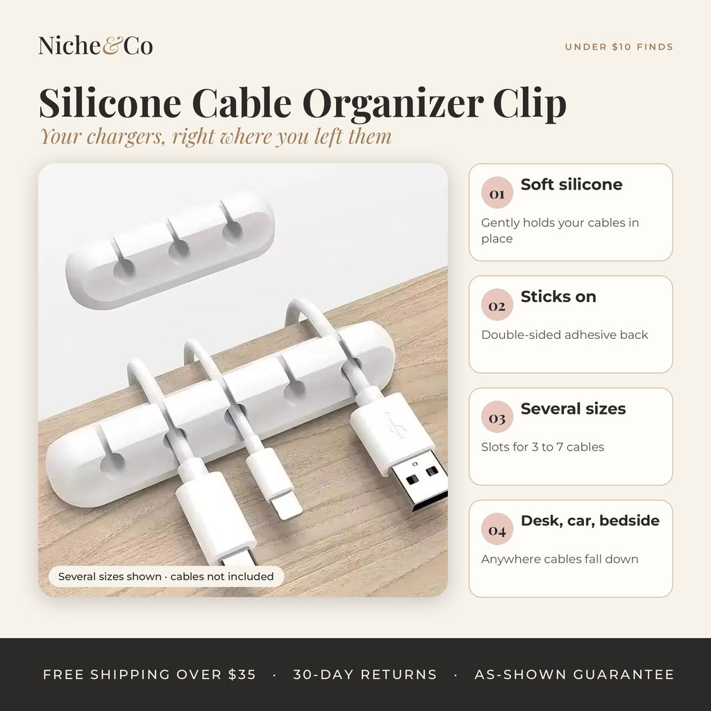 Silicone Desk Cable Organizer Clip by Niche&Co
