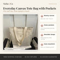 Everyday Canvas Tote Bag with Pockets by Niche&Co