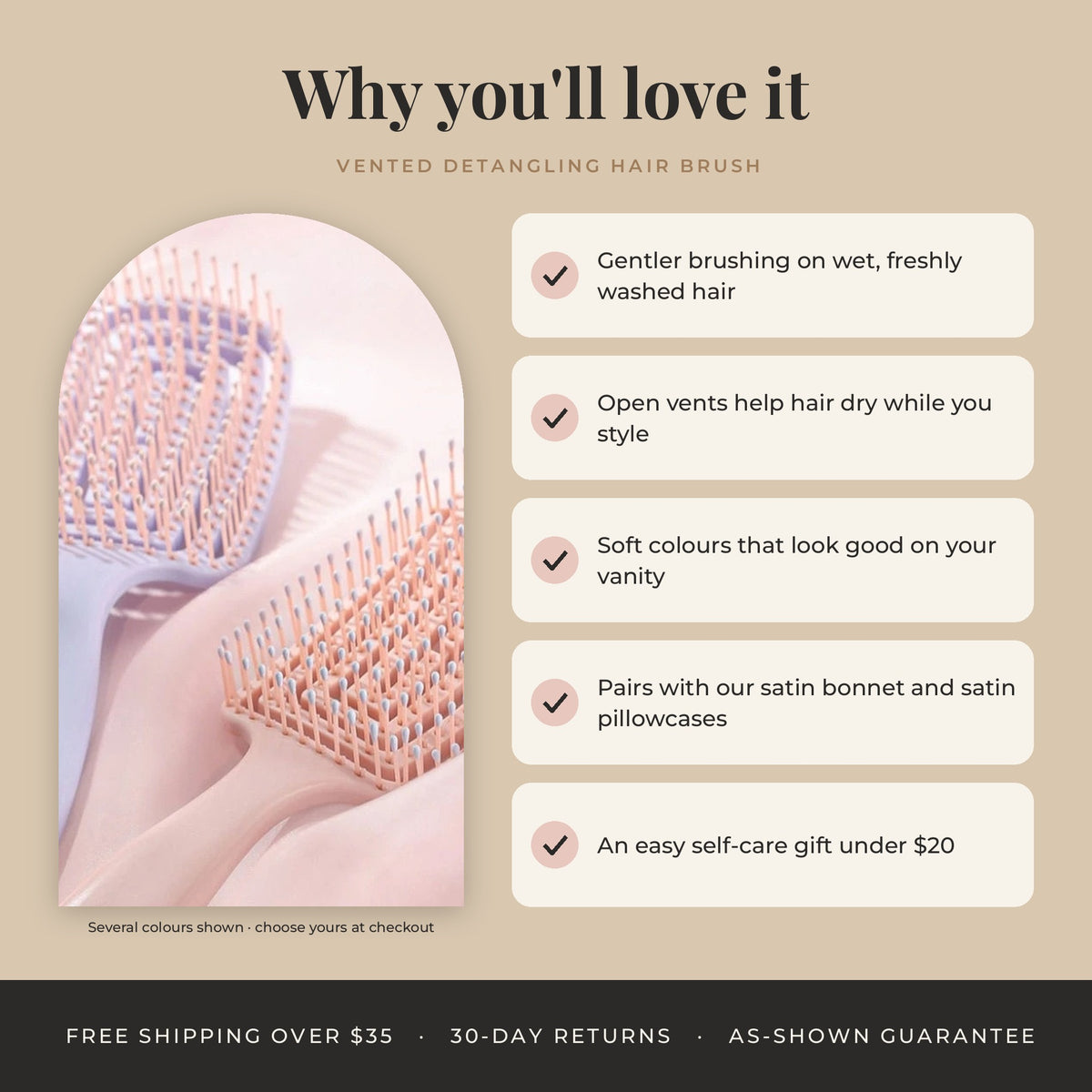 Vented Detangling Hair Brush