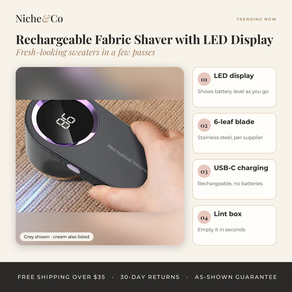 Rechargeable Fabric Shaver with LED Display