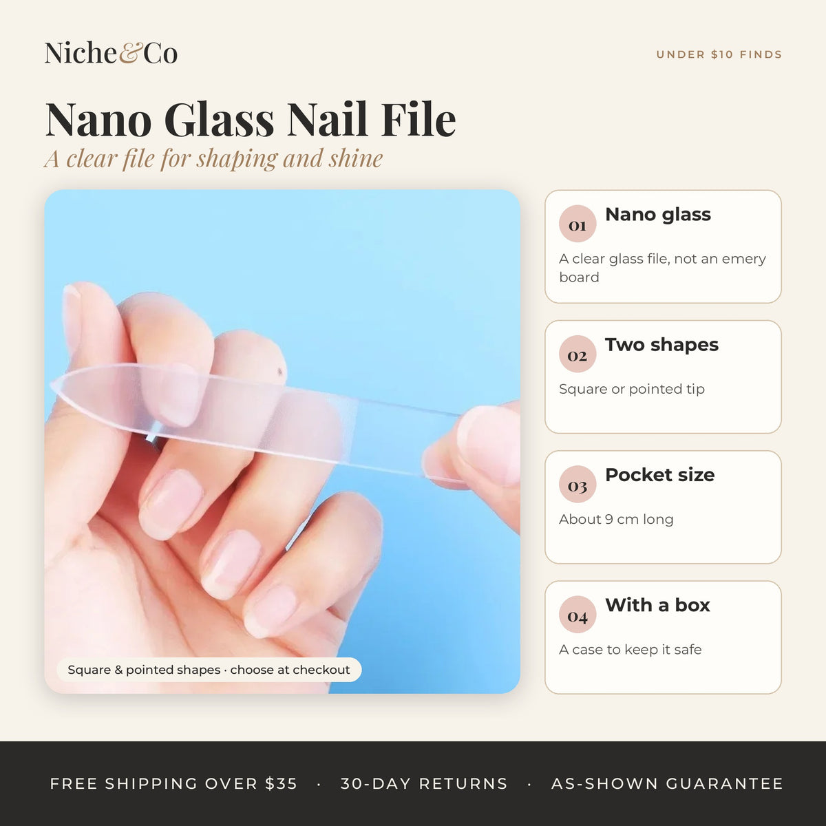 Nano Glass Nail File with Case by Niche&Co