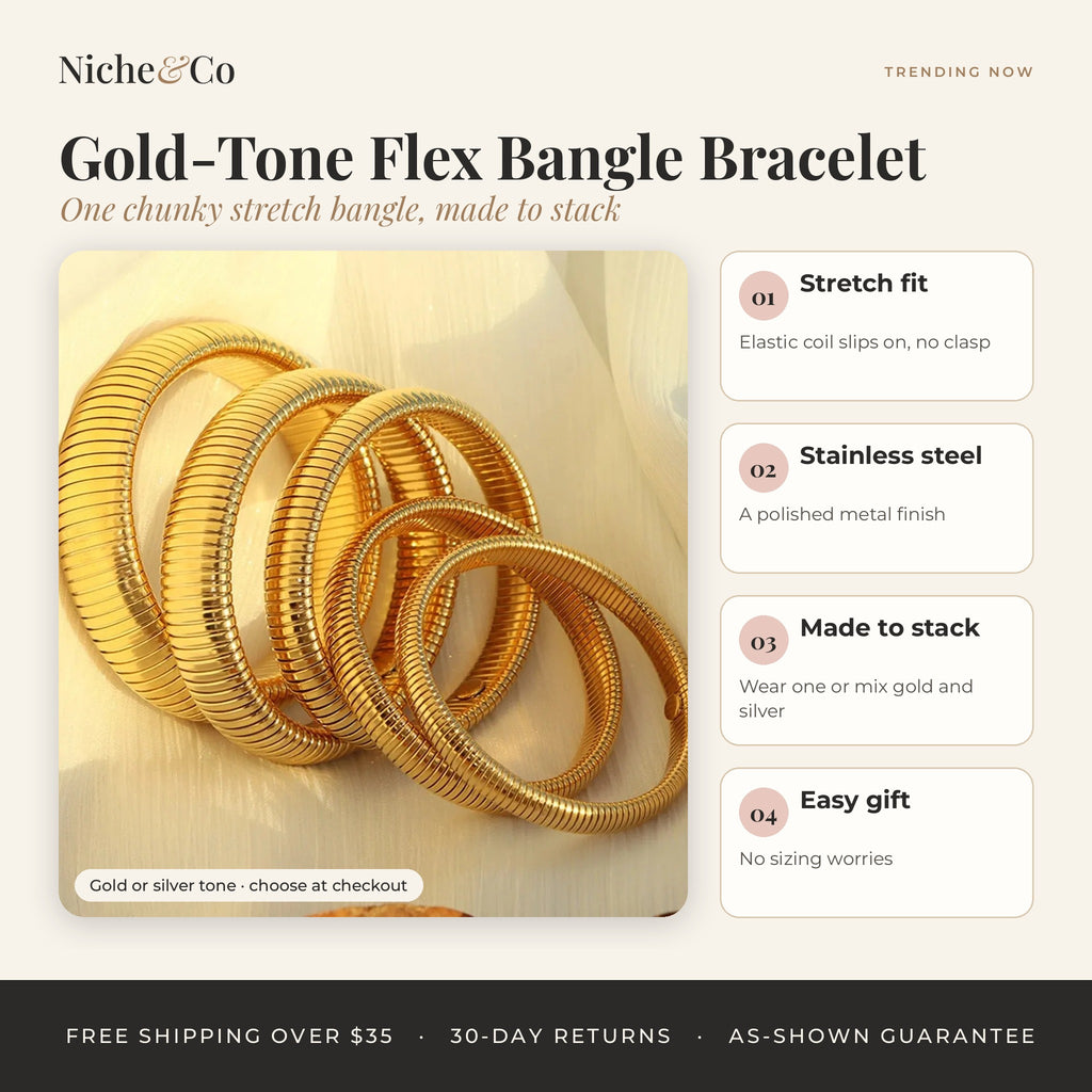 Gold-Tone Flex Bangle Bracelet by Niche&Co