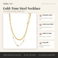 Gold-Tone Stainless Steel Textured Necklace by Niche&Co