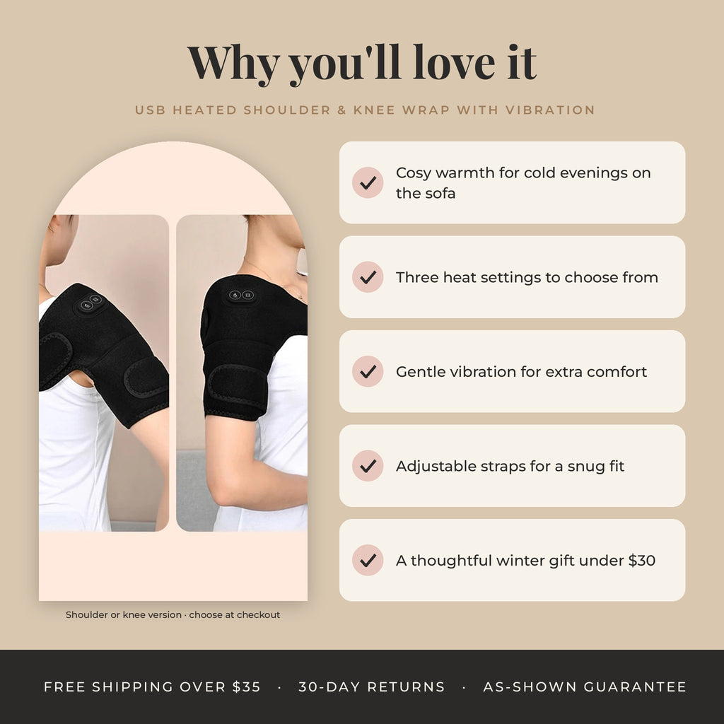 USB Heated Shoulder & Knee Wrap with Vibration