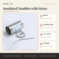 Insulated Stainless Steel Tumbler with Straw, 600 ml by Niche&Co