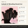 Fluffy Kabuki & Blending Makeup Brush Set by Niche&Co