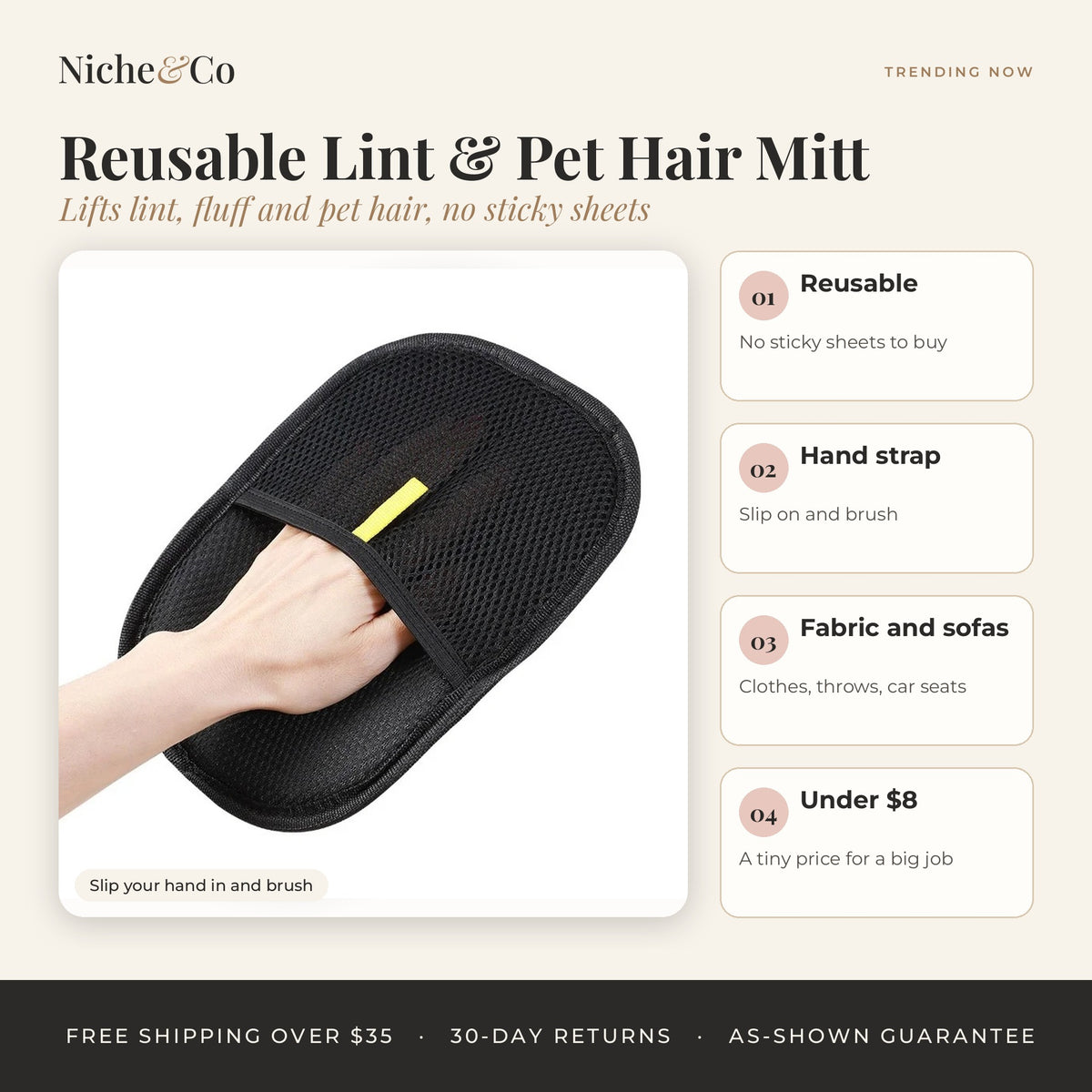 Reusable Lint & Pet Hair Mitt