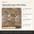 Adjustable Opal-Effect Ring, Gold-Tone Steel by Niche&Co