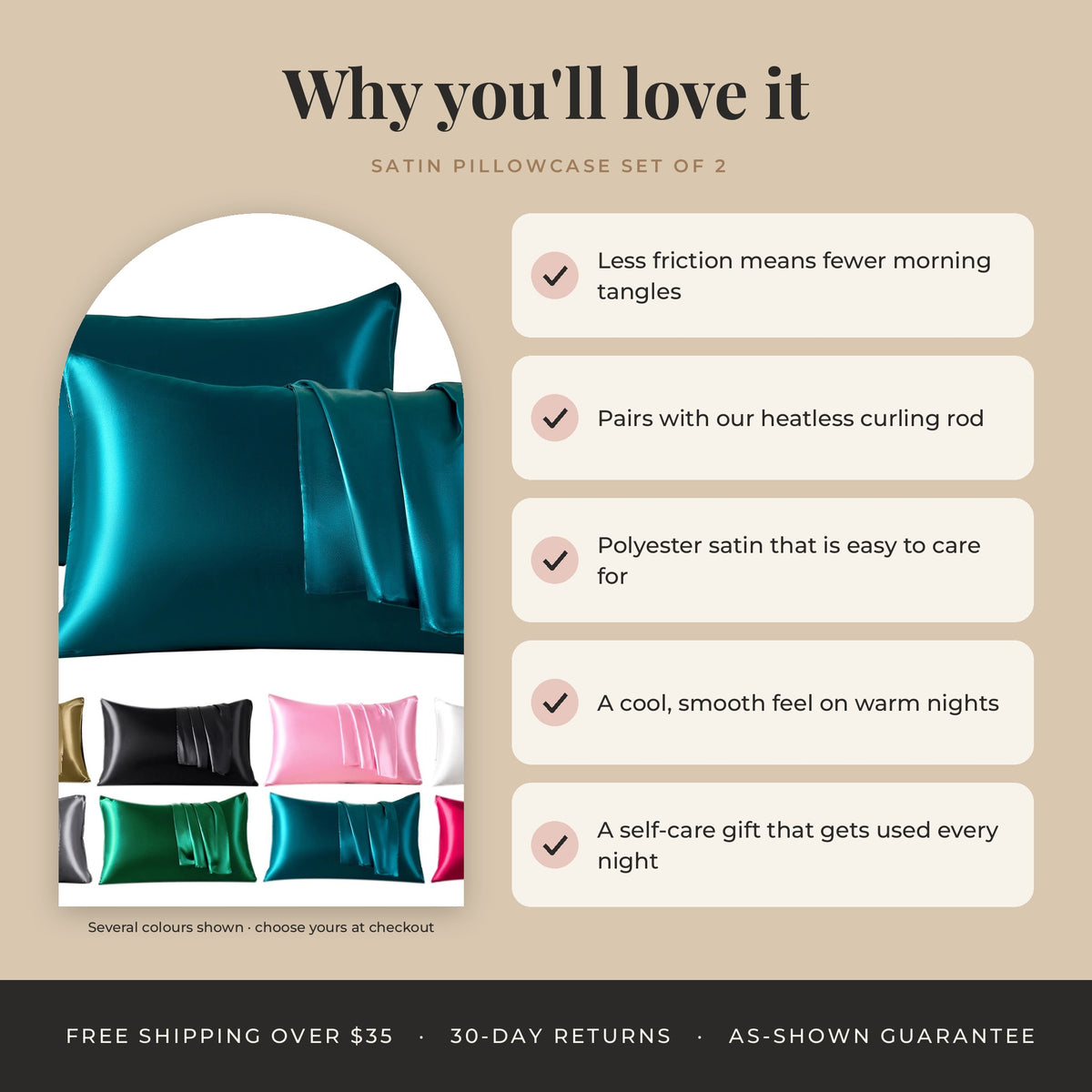 Satin Pillowcase Set of 2