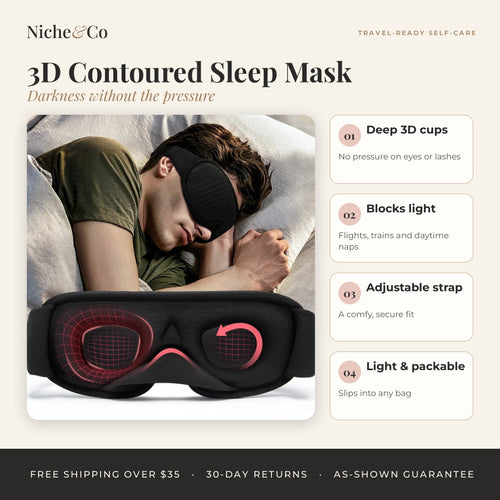 3D Contoured Blackout Sleep Mask by Niche&Co