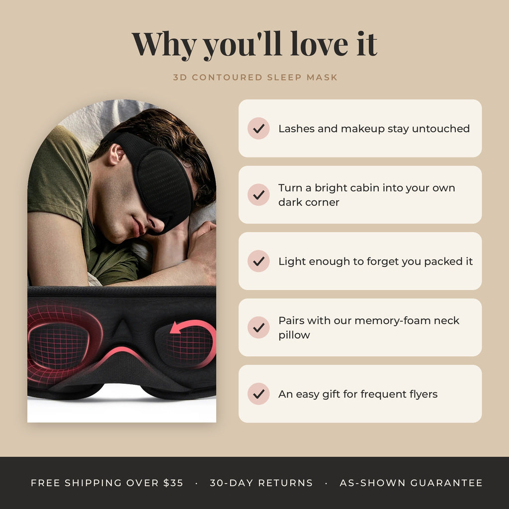 3D Contoured Blackout Sleep Mask