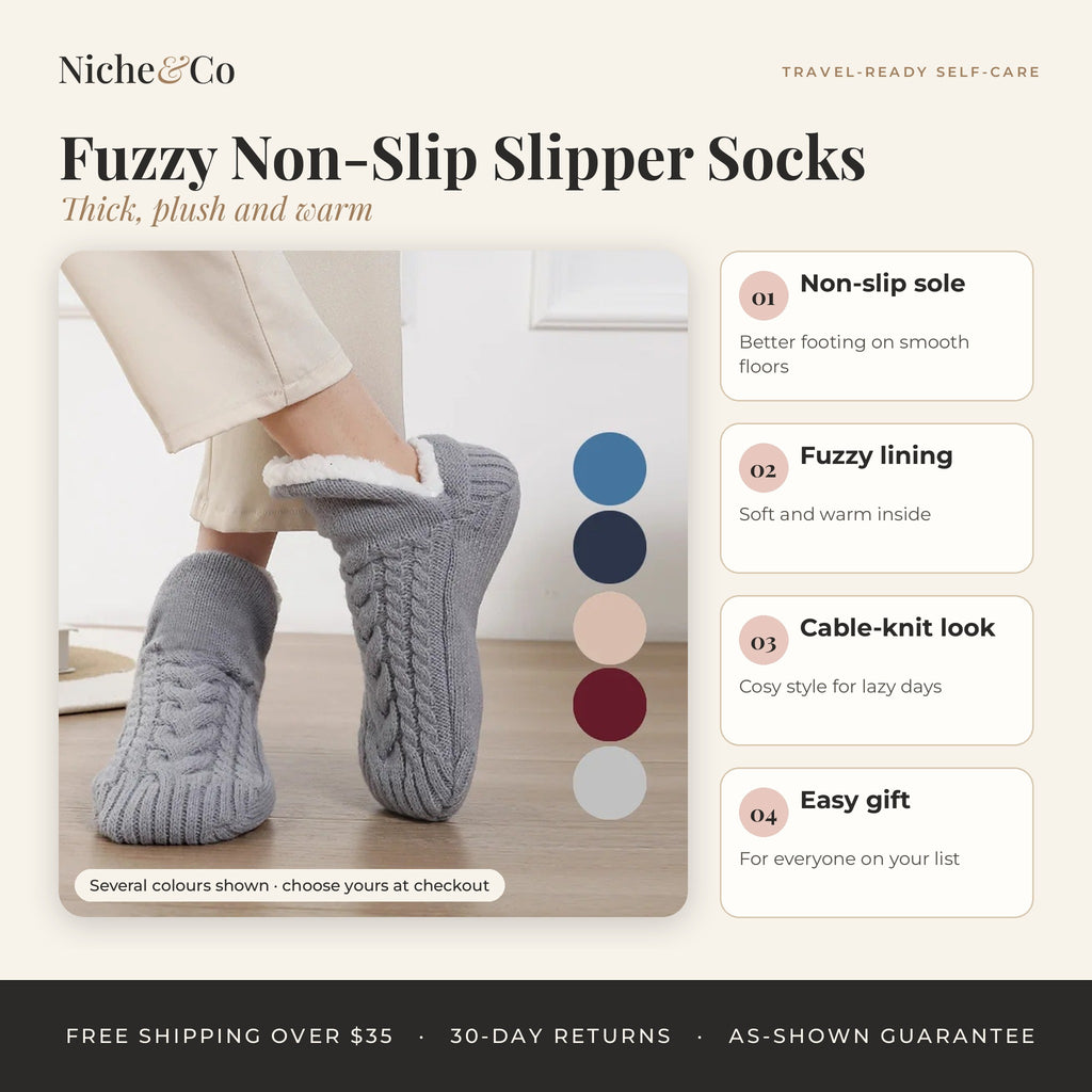 Fuzzy Non-Slip Slipper Socks by Niche&Co